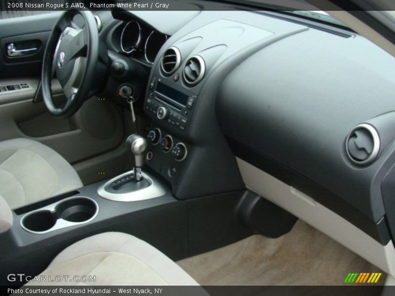 Phantom White Pearl / Gray 2008 Nissan Rogue S AWD