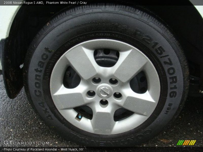 Phantom White Pearl / Gray 2008 Nissan Rogue S AWD