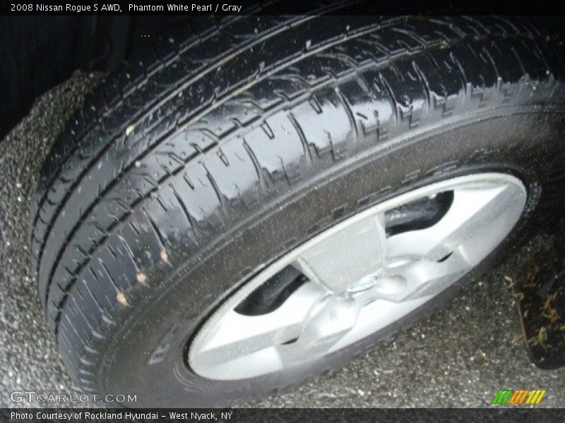 Phantom White Pearl / Gray 2008 Nissan Rogue S AWD