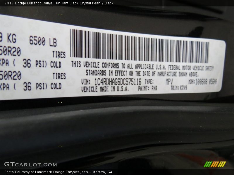Brilliant Black Crystal Pearl / Black 2013 Dodge Durango Rallye