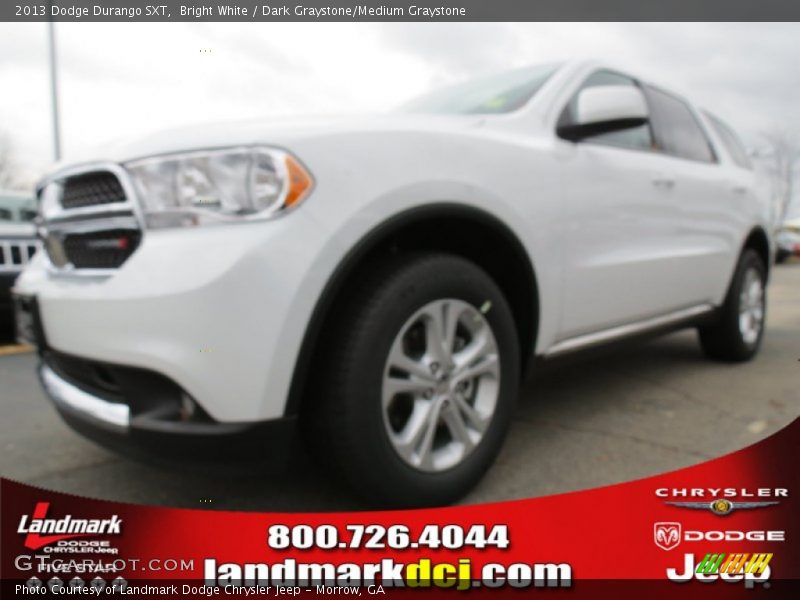 Bright White / Dark Graystone/Medium Graystone 2013 Dodge Durango SXT