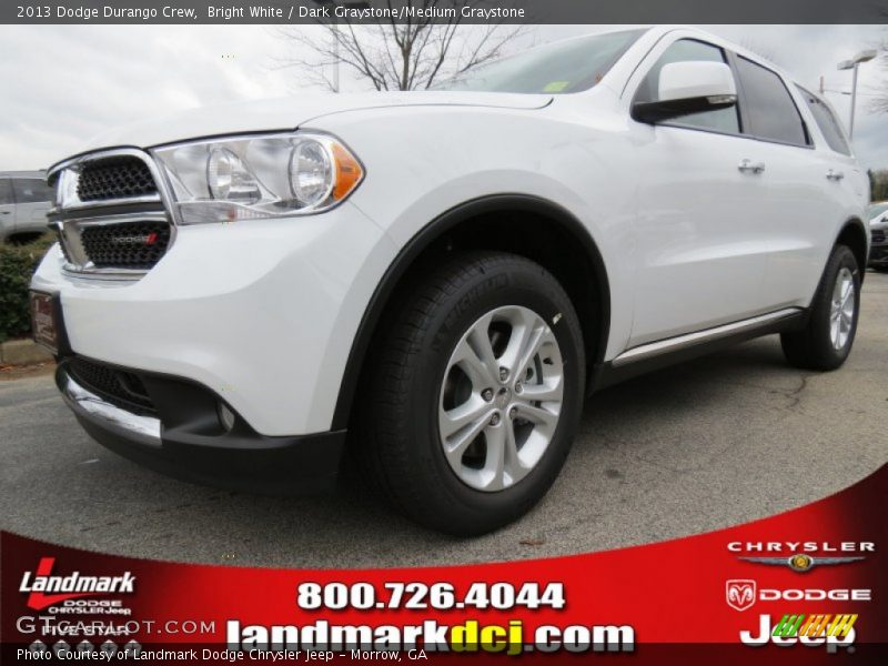 Bright White / Dark Graystone/Medium Graystone 2013 Dodge Durango Crew