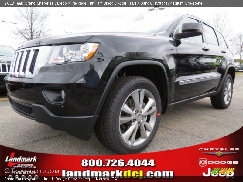 Brilliant Black Crystal Pearl / Dark Graystone/Medium Graystone 2013 Jeep Grand Cherokee Laredo X Package