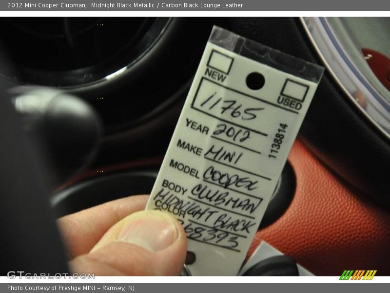 Midnight Black Metallic / Carbon Black Lounge Leather 2012 Mini Cooper Clubman