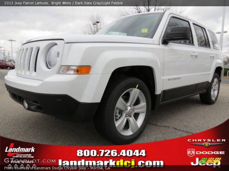 Bright White / Dark Slate Gray/Light Pebble 2013 Jeep Patriot Latitude