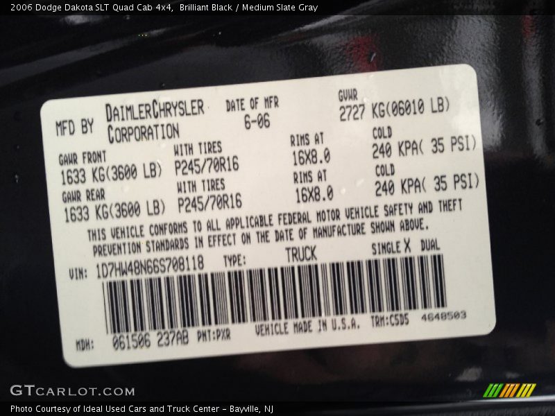 Brilliant Black / Medium Slate Gray 2006 Dodge Dakota SLT Quad Cab 4x4