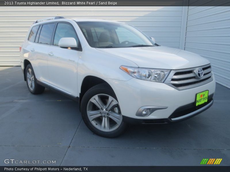Blizzard White Pearl / Sand Beige 2013 Toyota Highlander Limited
