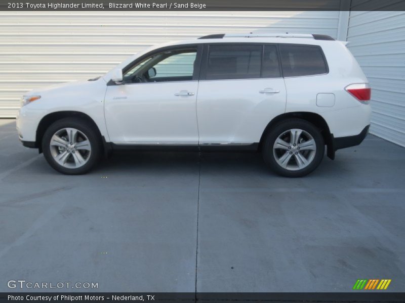Blizzard White Pearl / Sand Beige 2013 Toyota Highlander Limited