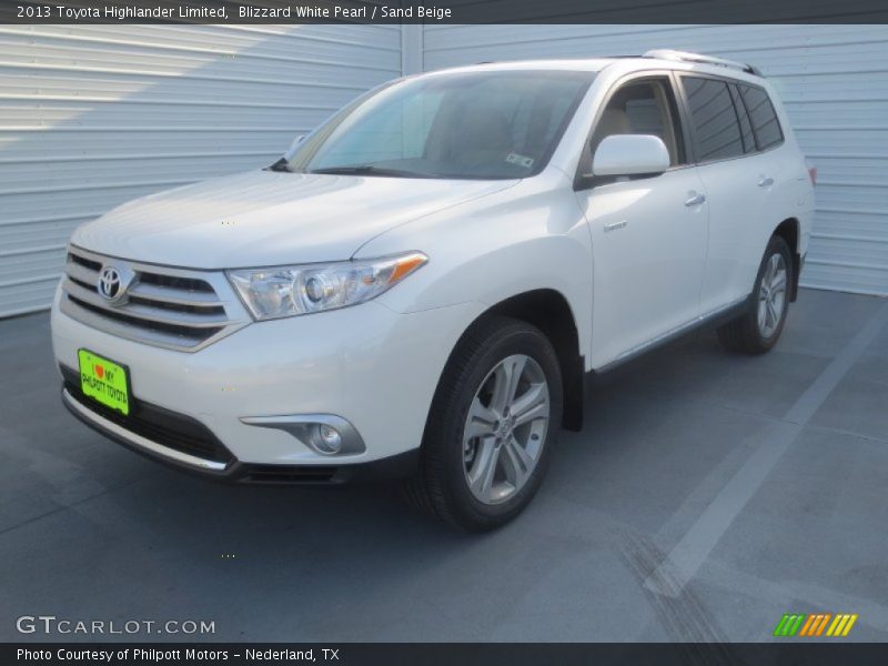 Blizzard White Pearl / Sand Beige 2013 Toyota Highlander Limited