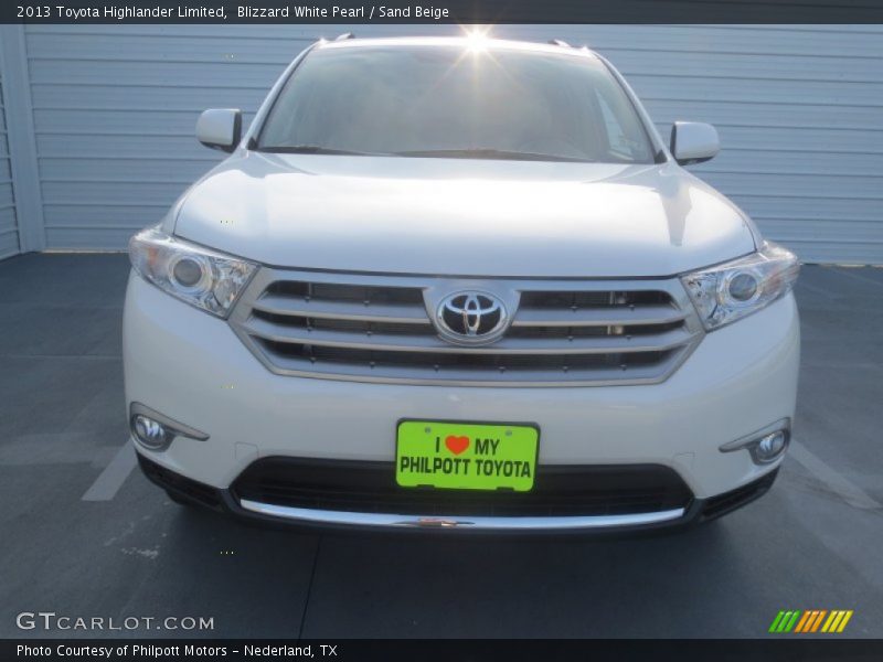 Blizzard White Pearl / Sand Beige 2013 Toyota Highlander Limited