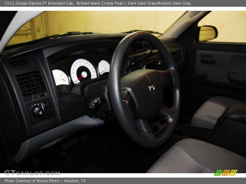 Brilliant Black Crystal Pearl / Dark Slate Gray/Medium Slate Gray 2011 Dodge Dakota ST Extended Cab