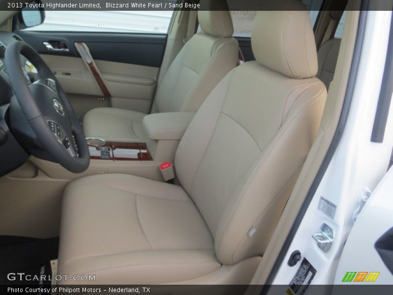 Blizzard White Pearl / Sand Beige 2013 Toyota Highlander Limited