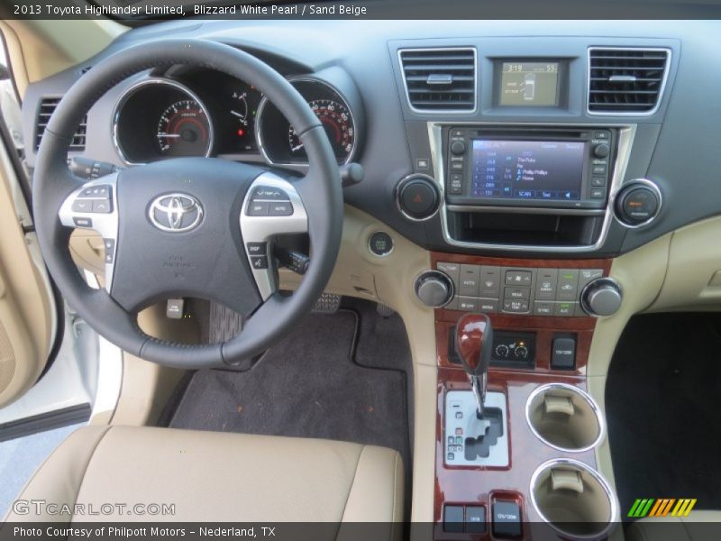 Blizzard White Pearl / Sand Beige 2013 Toyota Highlander Limited