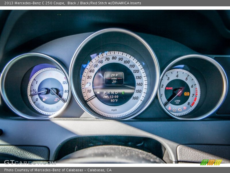 Black / Black/Red Stitch w/DINAMICA Inserts 2013 Mercedes-Benz C 250 Coupe
