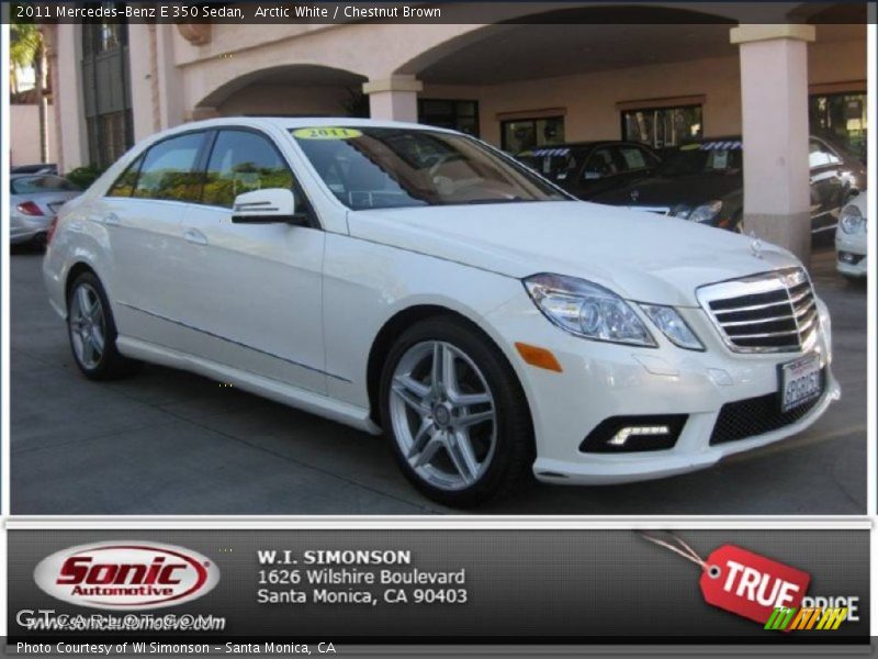 Arctic White / Chestnut Brown 2011 Mercedes-Benz E 350 Sedan