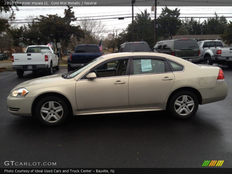 Gold Mist Metallic / Neutral 2010 Chevrolet Impala LS