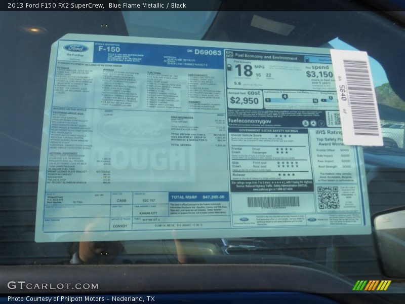 Blue Flame Metallic / Black 2013 Ford F150 FX2 SuperCrew