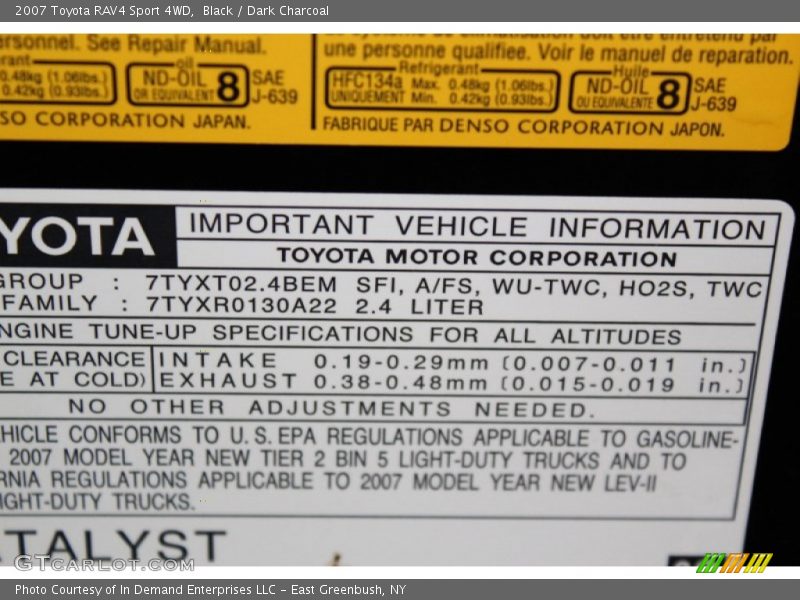 Black / Dark Charcoal 2007 Toyota RAV4 Sport 4WD