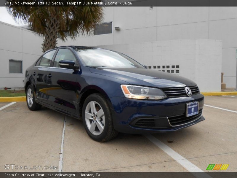 Tempest Blue Metallic / Cornsilk Beige 2013 Volkswagen Jetta TDI Sedan