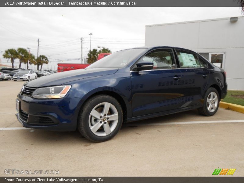 Tempest Blue Metallic / Cornsilk Beige 2013 Volkswagen Jetta TDI Sedan