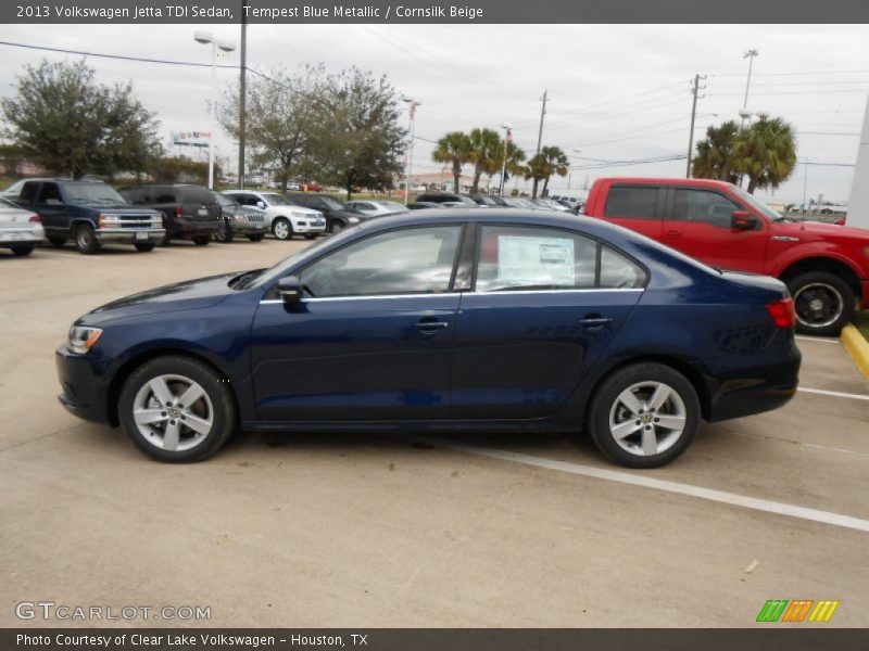 Tempest Blue Metallic / Cornsilk Beige 2013 Volkswagen Jetta TDI Sedan