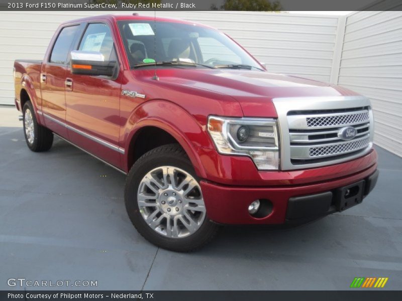 Ruby Red Metallic / Black 2013 Ford F150 Platinum SuperCrew