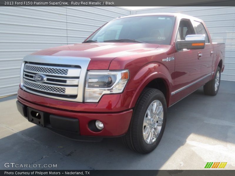 Ruby Red Metallic / Black 2013 Ford F150 Platinum SuperCrew