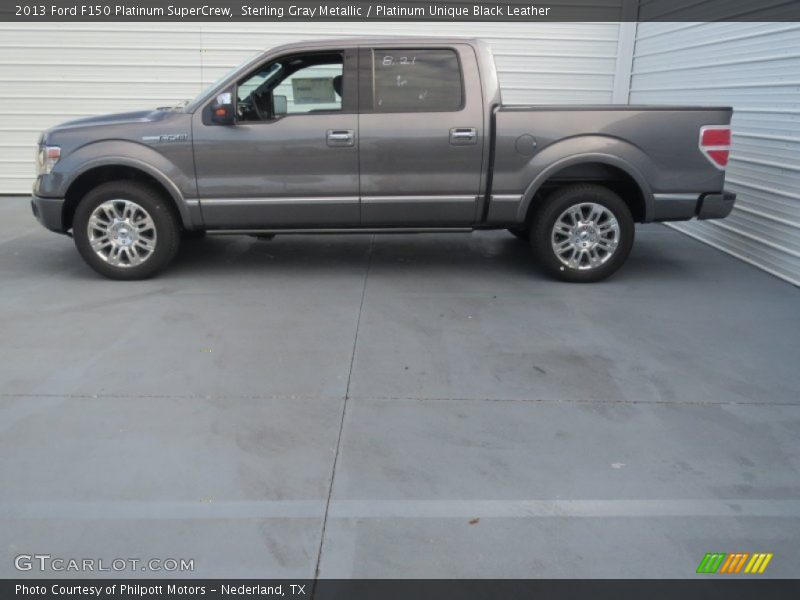Sterling Gray Metallic / Platinum Unique Black Leather 2013 Ford F150 Platinum SuperCrew