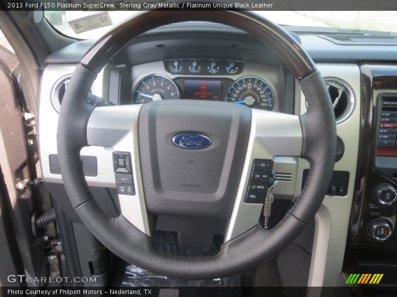 Sterling Gray Metallic / Platinum Unique Black Leather 2013 Ford F150 Platinum SuperCrew
