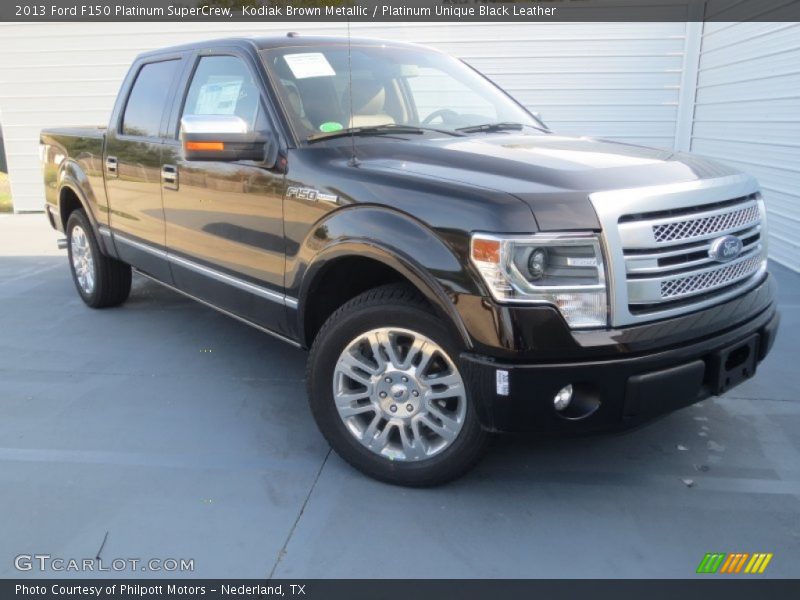 Kodiak Brown Metallic / Platinum Unique Black Leather 2013 Ford F150 Platinum SuperCrew