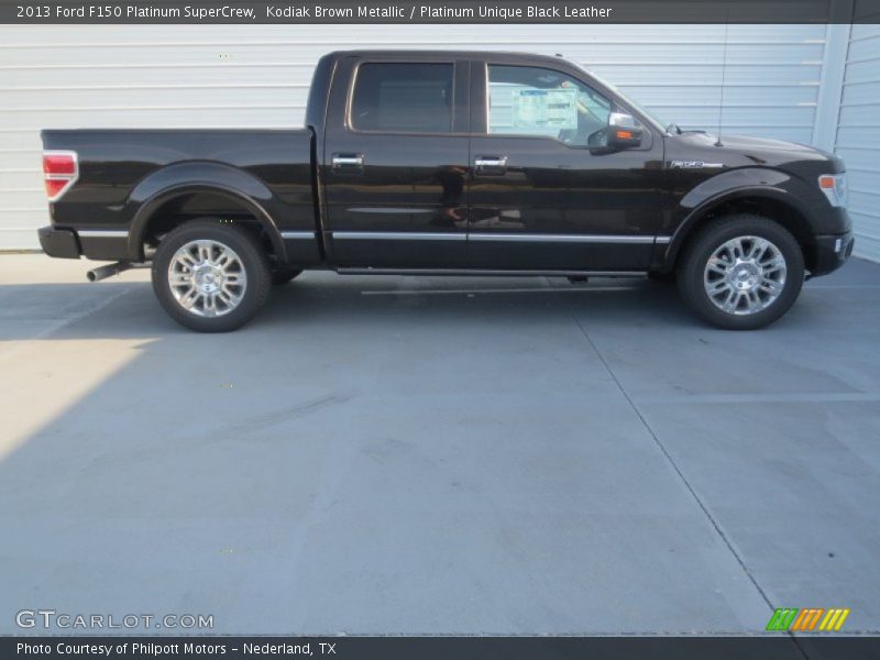 Kodiak Brown Metallic / Platinum Unique Black Leather 2013 Ford F150 Platinum SuperCrew
