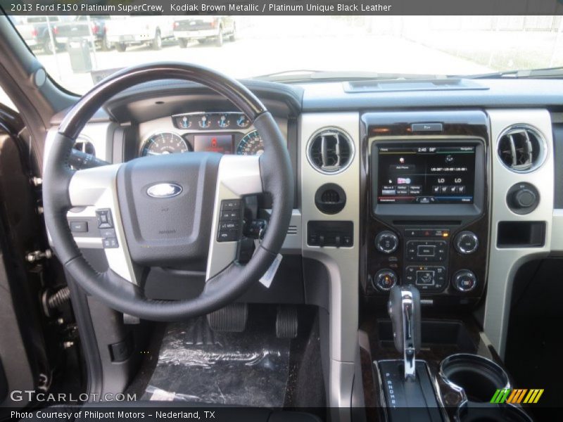 Kodiak Brown Metallic / Platinum Unique Black Leather 2013 Ford F150 Platinum SuperCrew