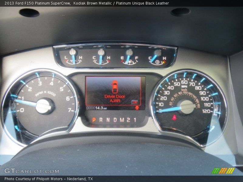 Kodiak Brown Metallic / Platinum Unique Black Leather 2013 Ford F150 Platinum SuperCrew