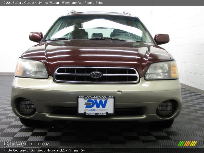 Winestone Red Pearl / Beige 2001 Subaru Outback Limited Wagon