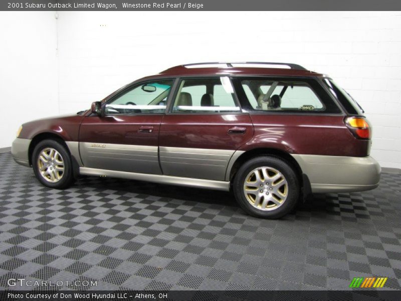 Winestone Red Pearl / Beige 2001 Subaru Outback Limited Wagon