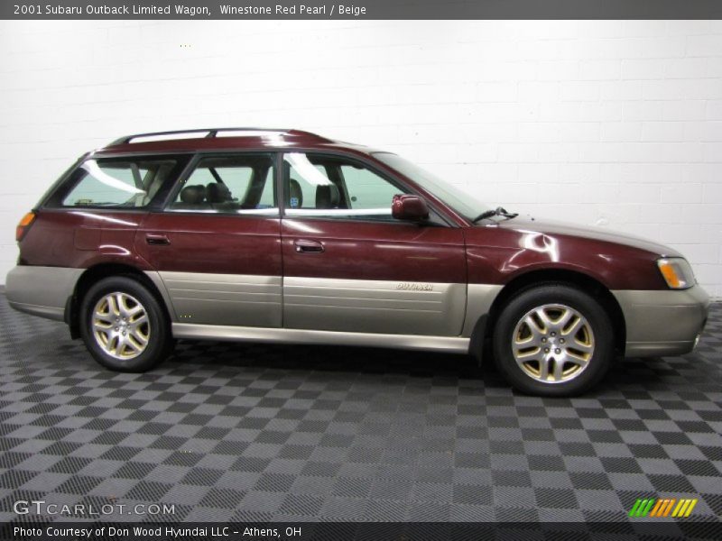 Winestone Red Pearl / Beige 2001 Subaru Outback Limited Wagon