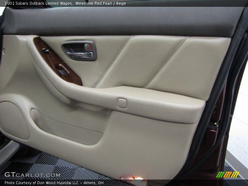 Winestone Red Pearl / Beige 2001 Subaru Outback Limited Wagon