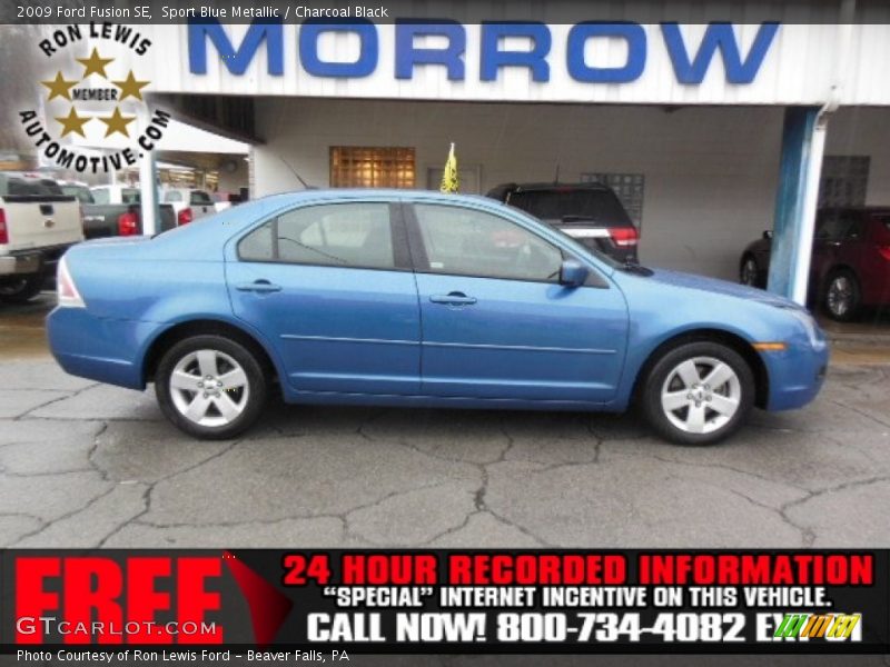 Sport Blue Metallic / Charcoal Black 2009 Ford Fusion SE