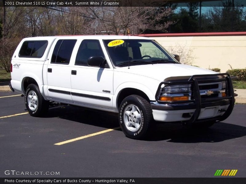 Summit White / Graphite 2001 Chevrolet S10 LS Crew Cab 4x4
