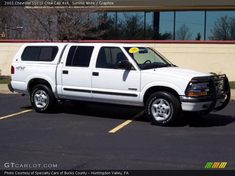 Summit White / Graphite 2001 Chevrolet S10 LS Crew Cab 4x4