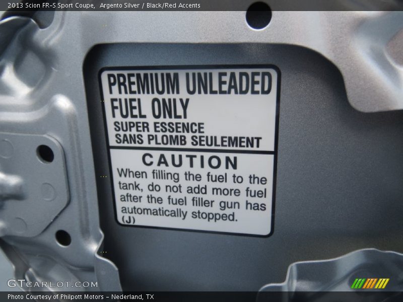 Argento Silver / Black/Red Accents 2013 Scion FR-S Sport Coupe