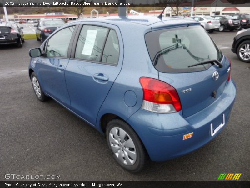 Bayou Blue Pearl / Dark Charcoal 2009 Toyota Yaris 5 Door Liftback