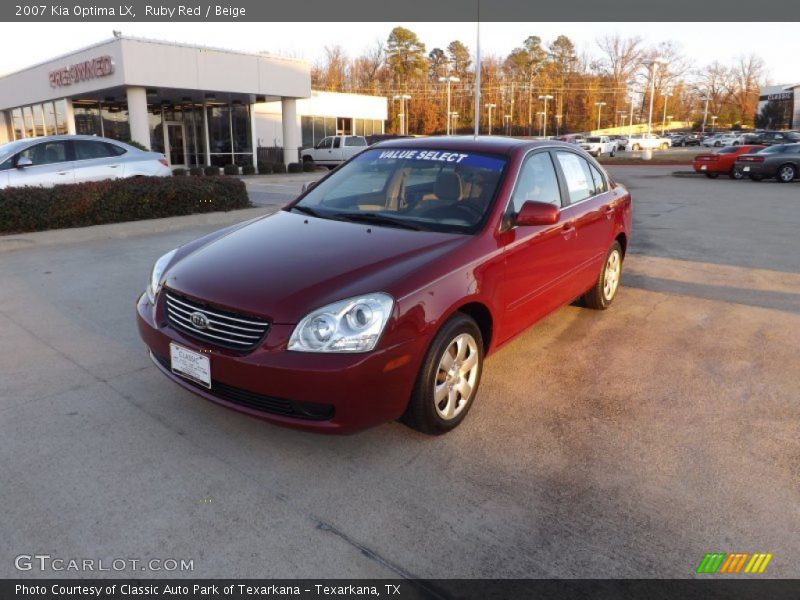 Ruby Red / Beige 2007 Kia Optima LX