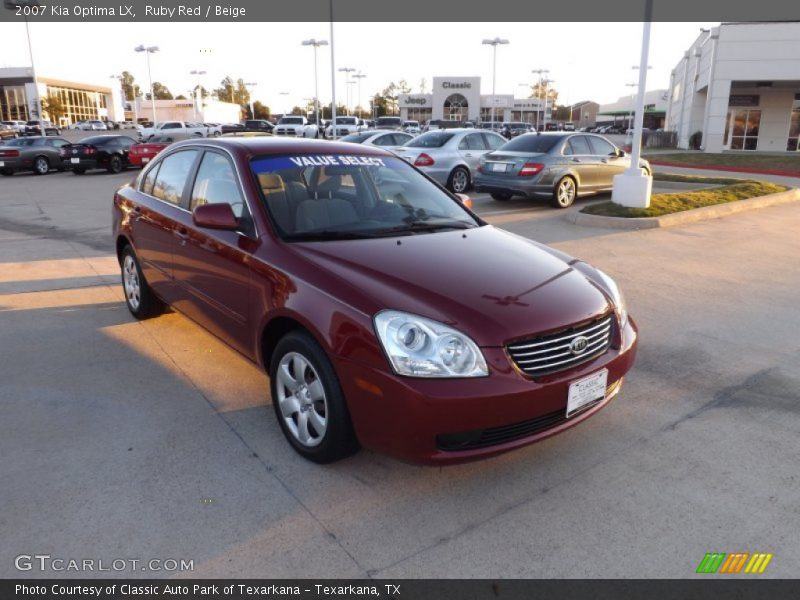 Ruby Red / Beige 2007 Kia Optima LX
