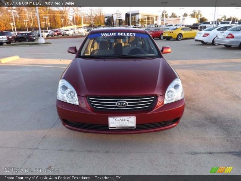 Ruby Red / Beige 2007 Kia Optima LX