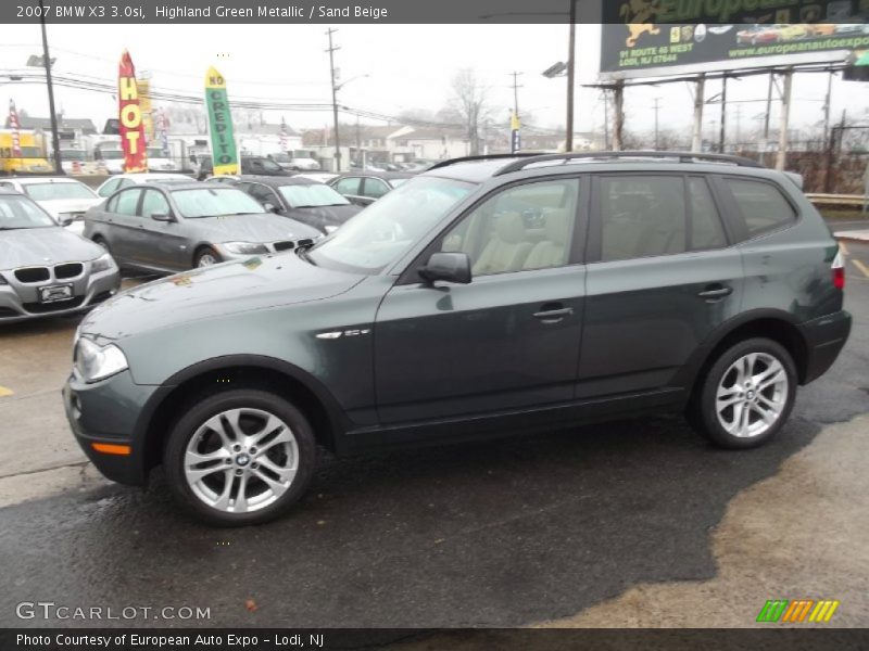 Highland Green Metallic / Sand Beige 2007 BMW X3 3.0si