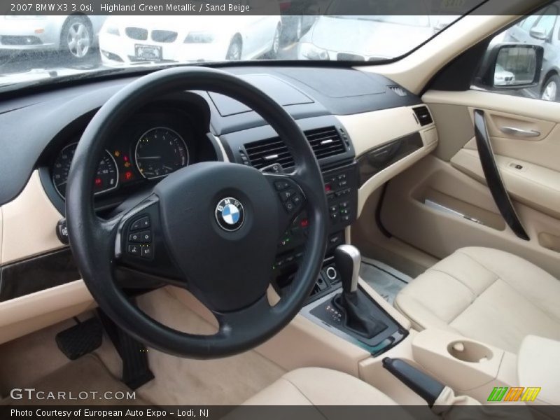 Highland Green Metallic / Sand Beige 2007 BMW X3 3.0si