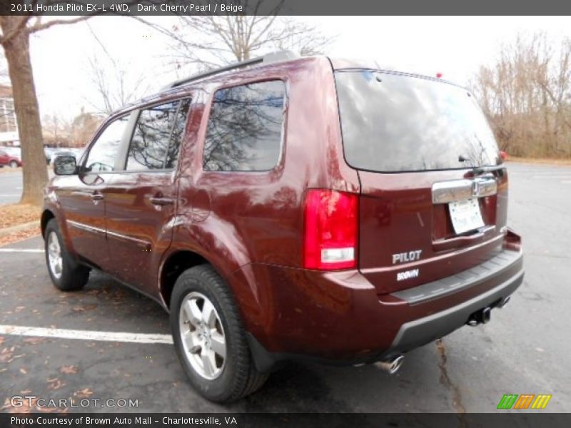 Dark Cherry Pearl / Beige 2011 Honda Pilot EX-L 4WD