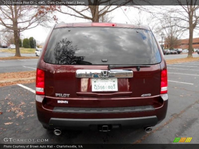 Dark Cherry Pearl / Beige 2011 Honda Pilot EX-L 4WD