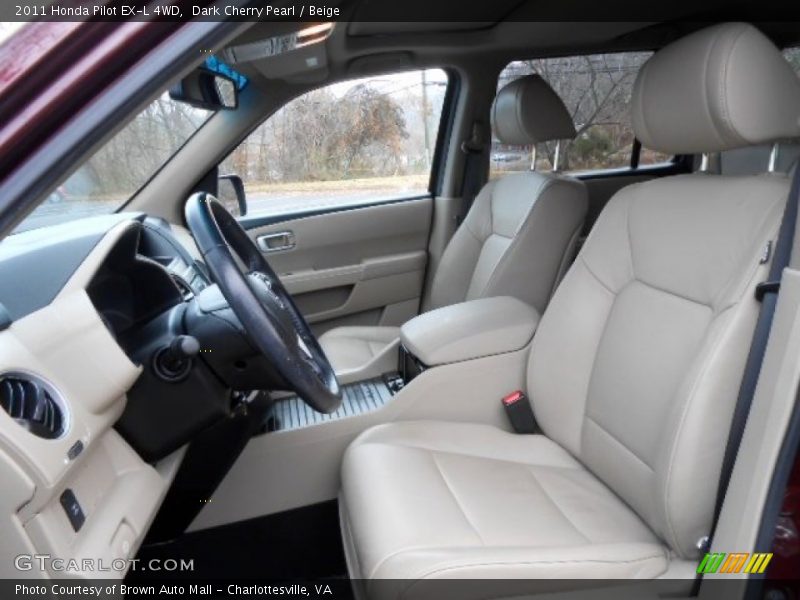 Dark Cherry Pearl / Beige 2011 Honda Pilot EX-L 4WD